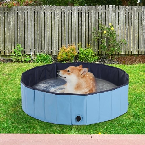 PawHut Folding Dog Bath Pool Pet Swimming Pool Puppy/Kitty Bathing